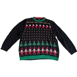Alex Stevens Women's Size XXL 2XL Christmas Sweater Game Over Santa Tree Y2K‎